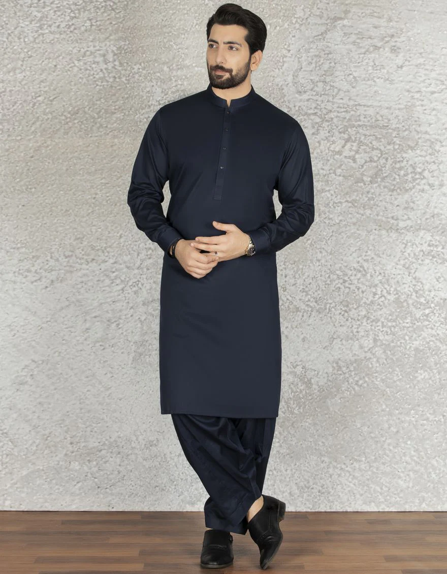 NAVY BLUE KAMEEZ SHALWAR | JJKS-S-US-36859/S22/JJ7545-EX