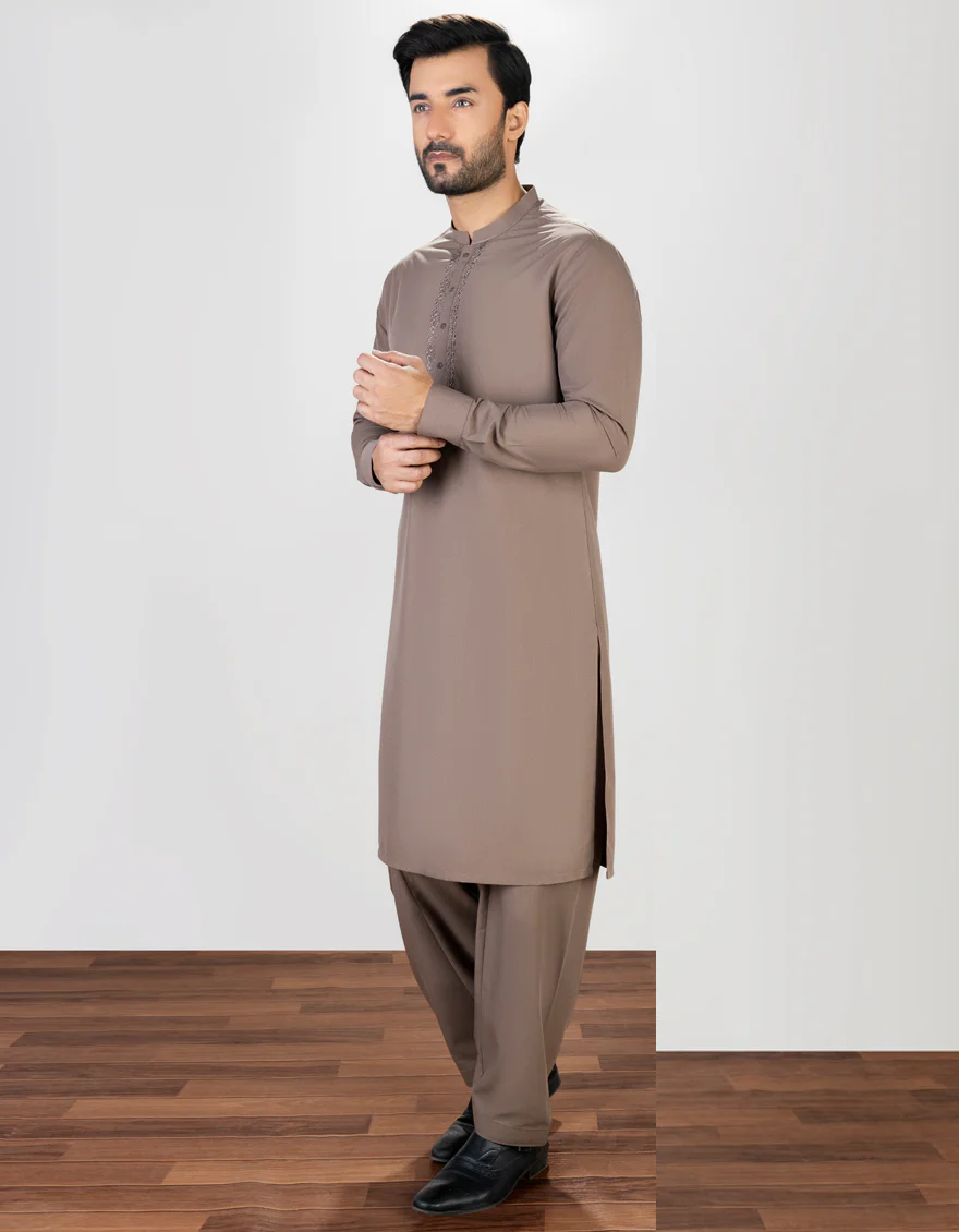 COFFEE BROWN BLENDED KAMEEZ SHALWAR | JJKS-S-US-37728/S23/JJ8726-SF