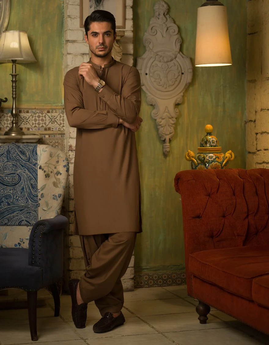 BROWN KAMEEZ SHALWAR | JJKS-S-US-40096/S21/JJ7324-SF