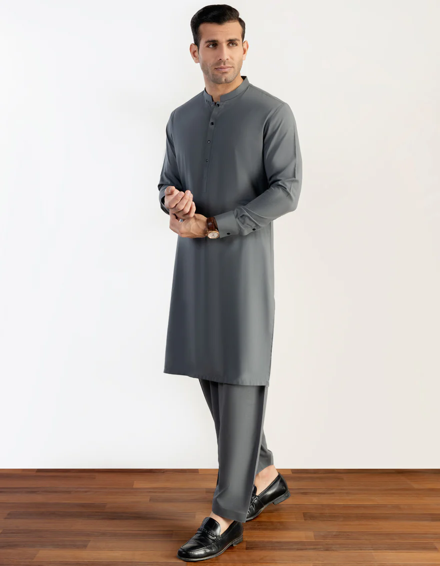 GREEN-GREY BLENDED KAMEEZ SHALWAR | JJKS-S-US-47016/S23/JJ8879-PN