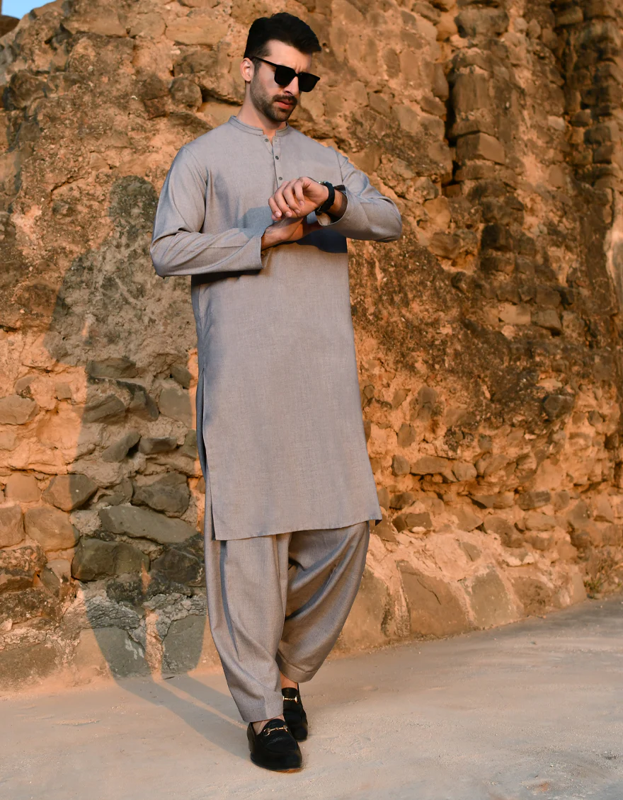 DULL PURPLE BLENDED KAMEEZ SHALWAR | JJKS-US-45148/A23/JJ8796-CL