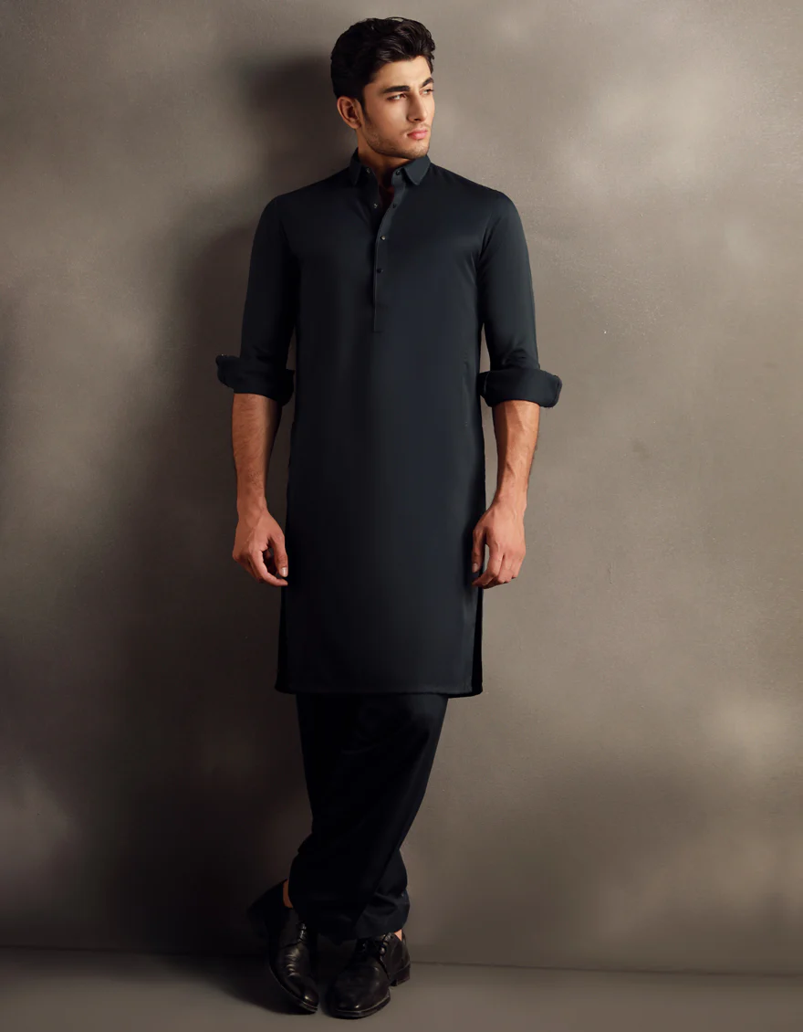 TEAL BLUE BLENDED KAMEEZ SHALWAR | JJKS-W-34841/S24/JJ9579-PN