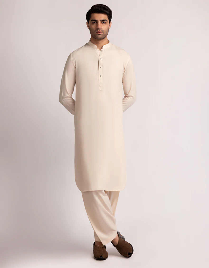 CREAM BLENDED KAMEEZ SHALWAR | JJKS-W-47554/S25/JJ10344-PN