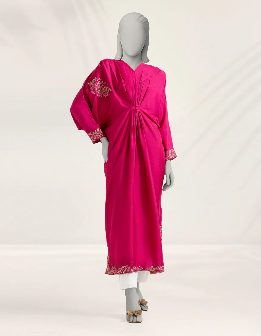 PINK RAW SILK KURTI | JJLK-S-JFS-25-234 FB/ELFESYA-03
