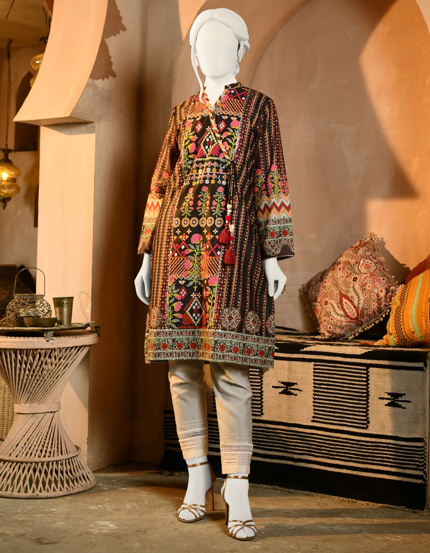 BLACK CAMBRIC KURTI | JJLK-S-JPWK-US-22-692 FB/RUBAB