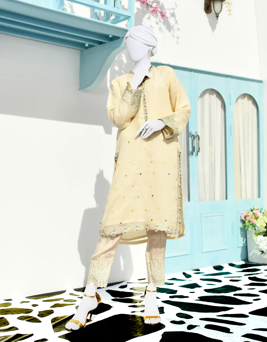 BEIGE SILK KURTI | JJLK-S-JPWK-US-23-879 FB/JA-867