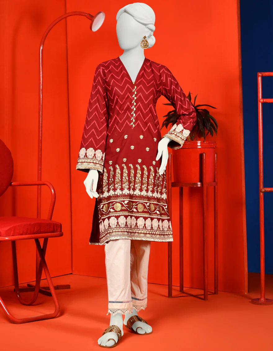 RED LAWN KURTI | JJLK-S-JPWK-US-23-970 FB/RFD