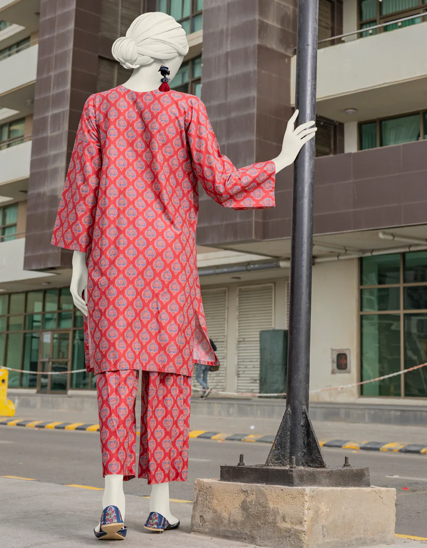 RED LAWN KURTI | JJLK-S-JSS-24-370 FB/ESSENTIAL-04 - Image 2