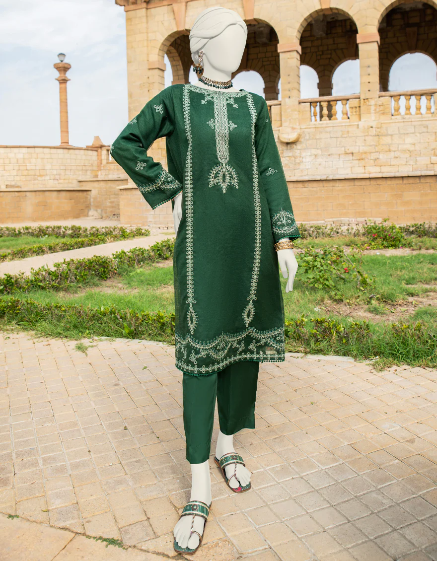 GREEN COTTON NET KURTI | JJLK-S-JSS-24-414 FB