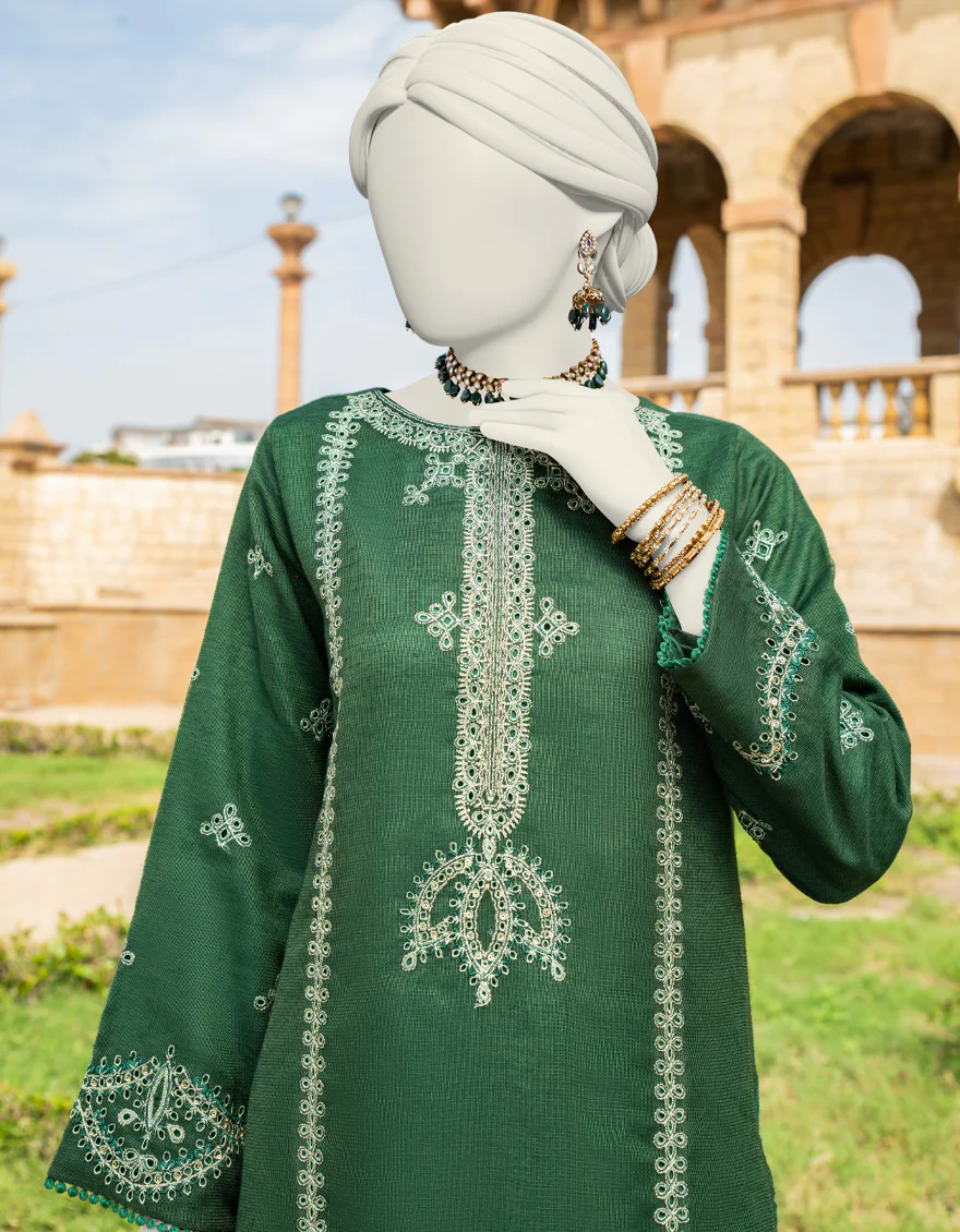 GREEN COTTON NET KURTI | JJLK-S-JSS-24-414 FB - Image 2
