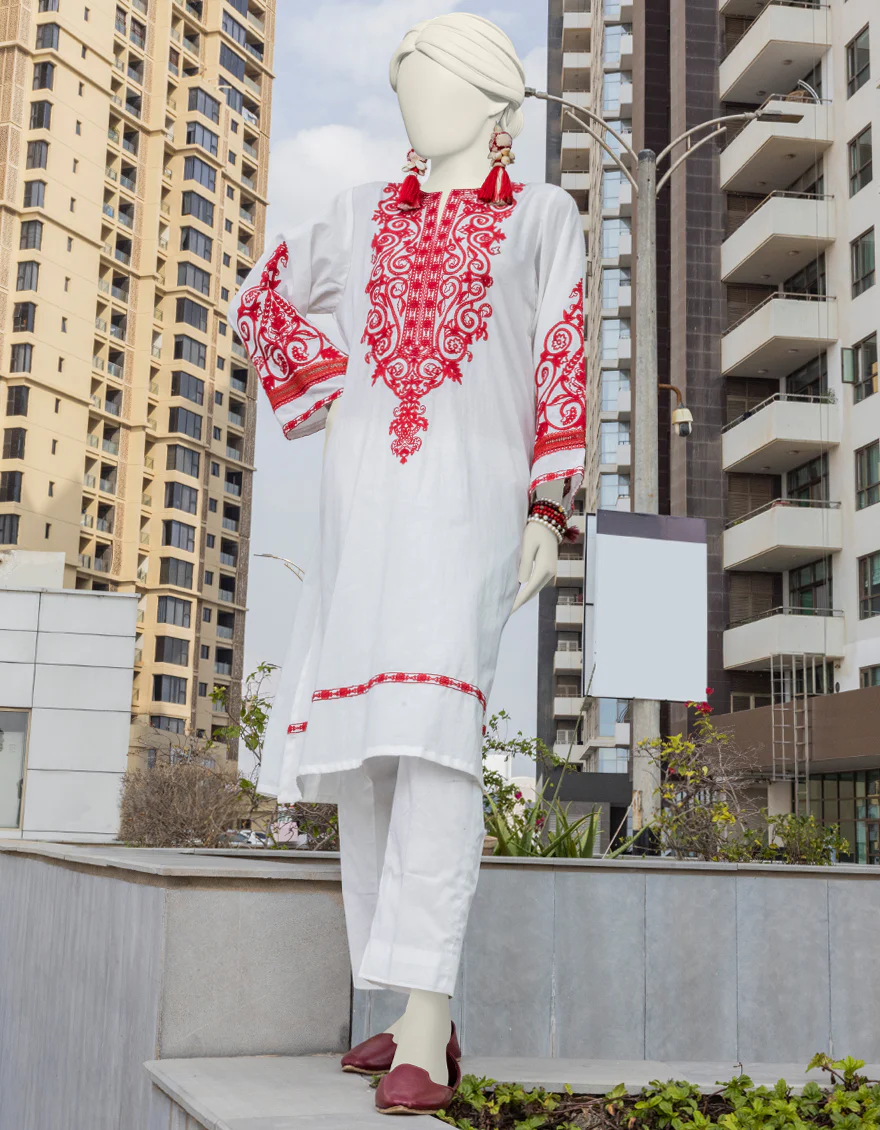 WHITE TEXTURED KURTI | JJLK-S-JSS-24-417 FB