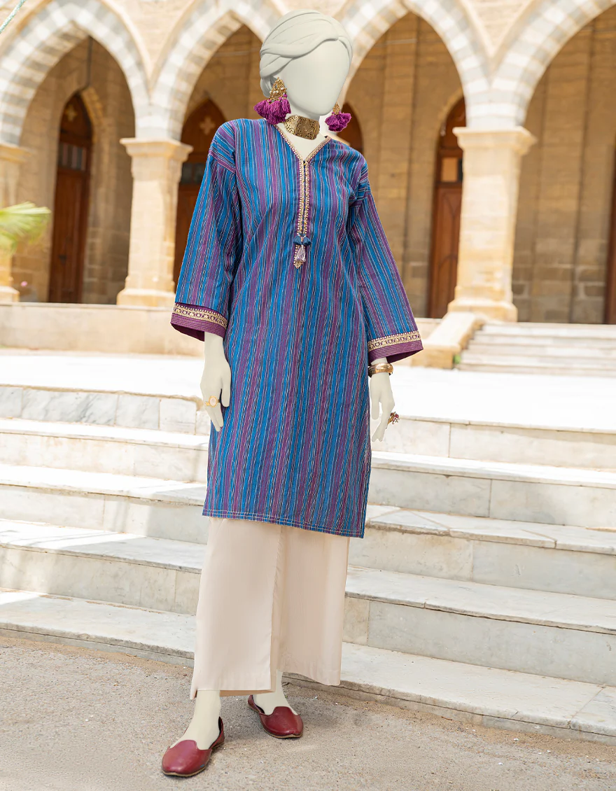 PURPLE COTTON JACQUARD KURTI | JJLK-S-JSS-24-438 FB/SUSSI-3