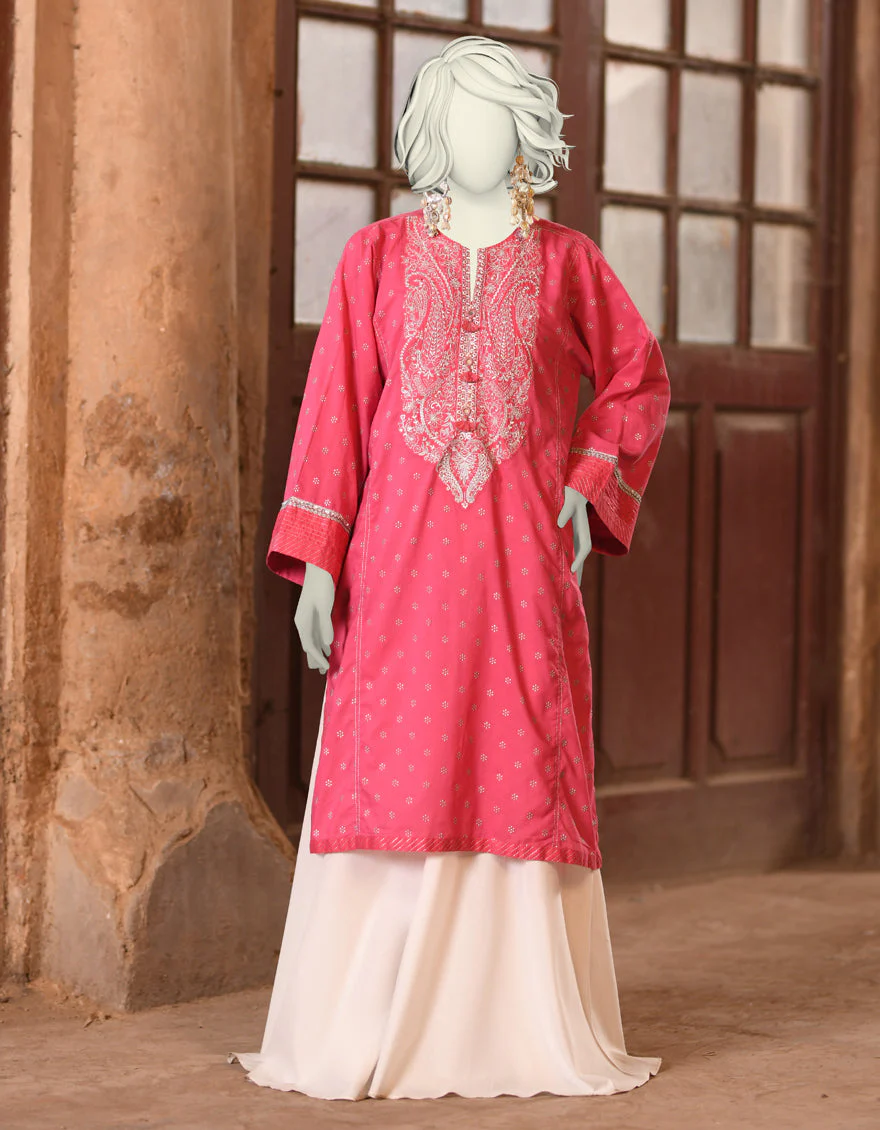 PINK LAWN KURTI | JJLK-S-JSS-25-336 FB/FOIL ZARI-04