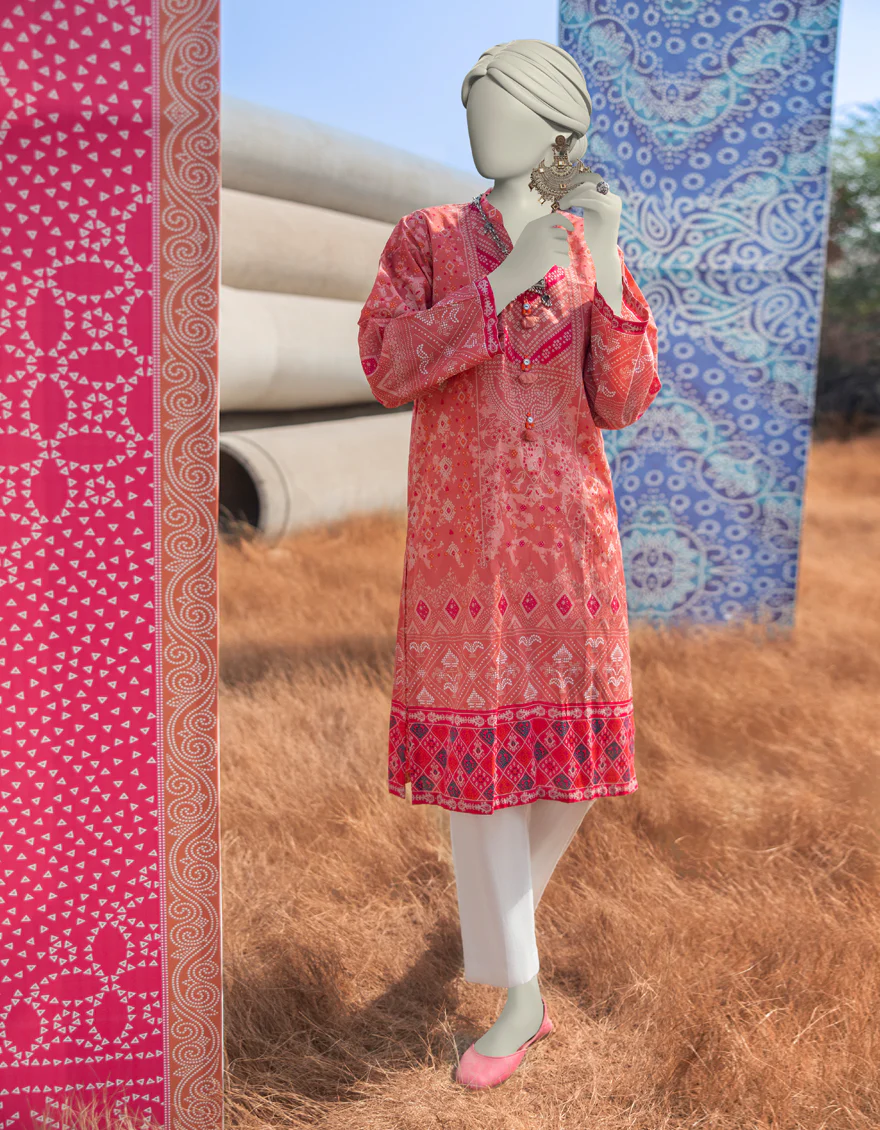 PINK LAWN KURTI | JJLK-S-JSS-25-356 FB/CHUNRI-04