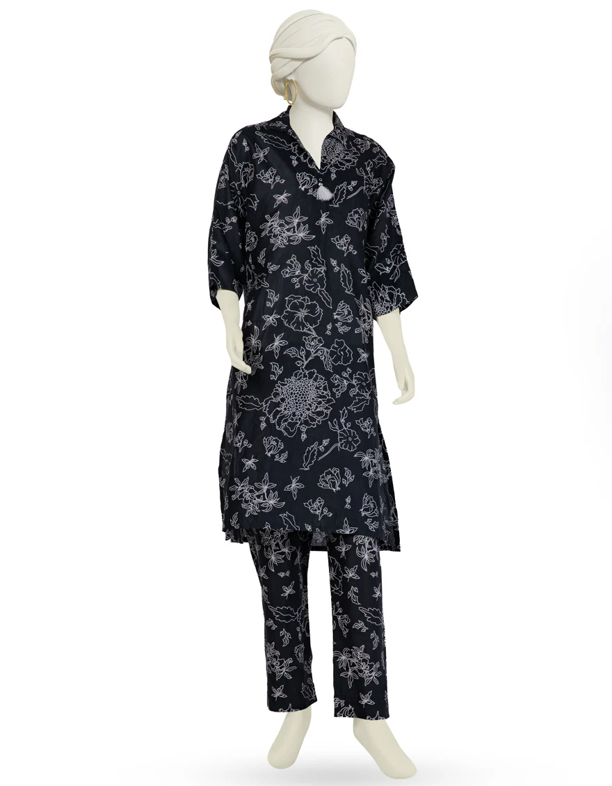 BLACK LAWN KURTI | JJLK-S-JSS-25-417 FB