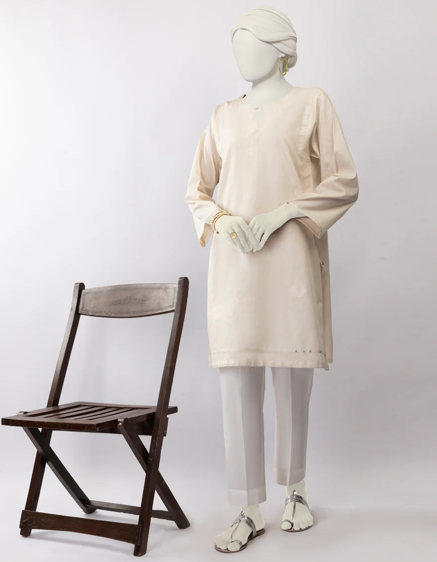 OFF WHITE LAWN KURTI | JJLK-S-JSS-25-441 FB