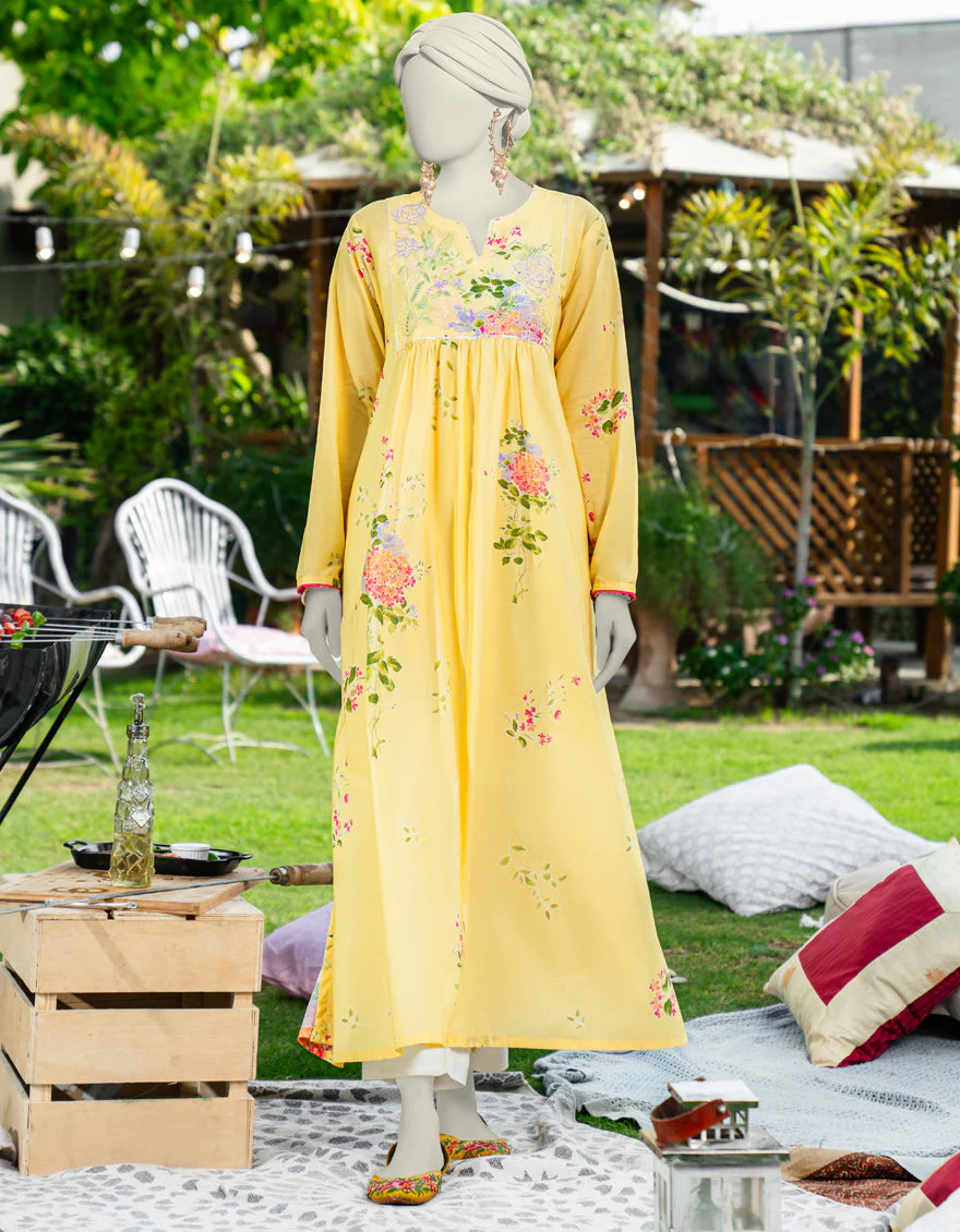 YELLOW LAWN KURTI | JJLK-S-JSS-25-453 FB