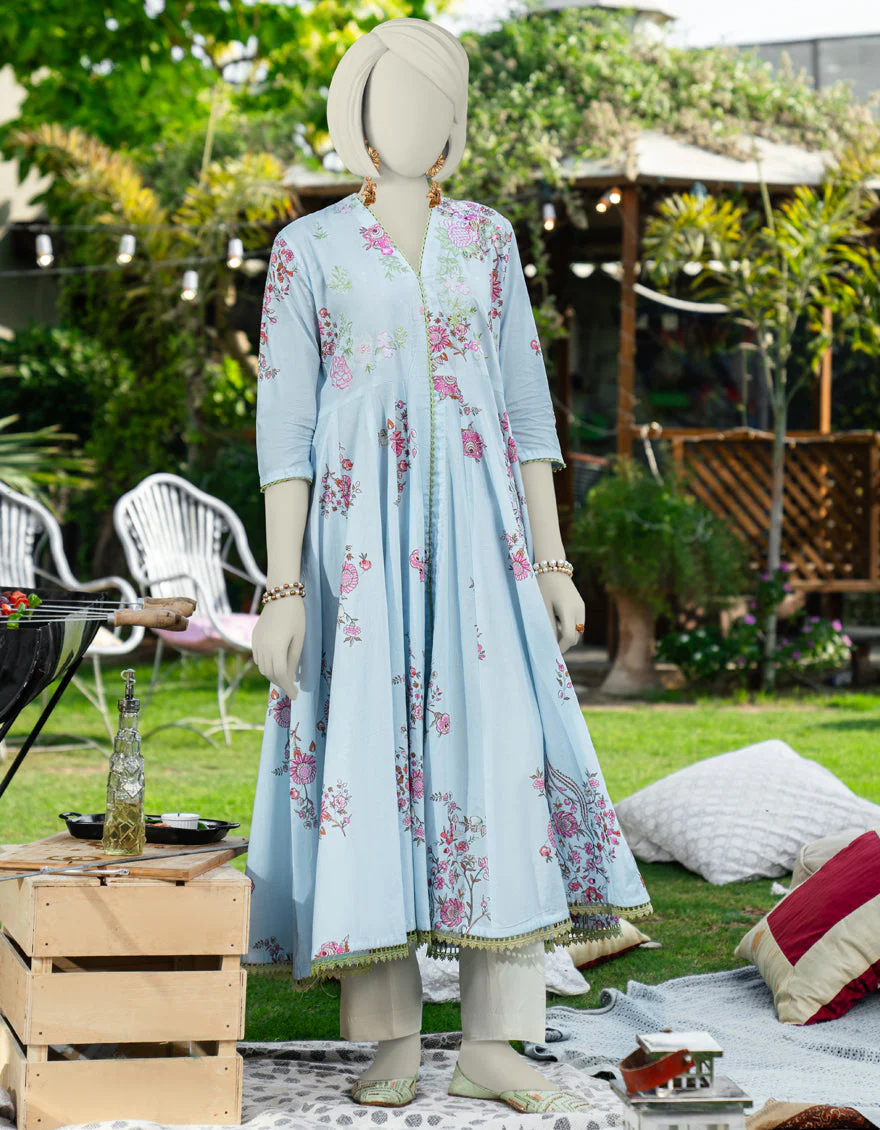 BLUE COTTON LAWN KURTI | JJLK-S-JSS-25-454 FB