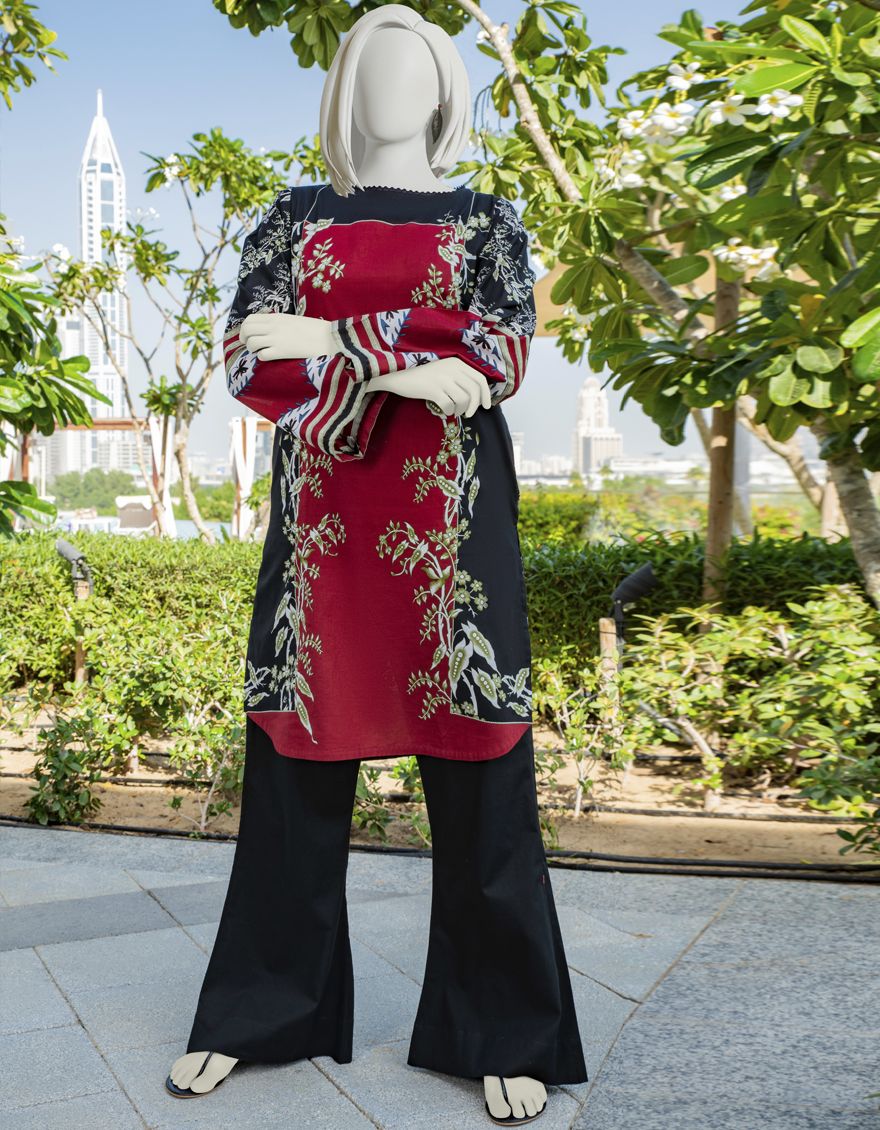 BLACK LAWN KURTI | JJLK-S-JSS-US-22-309 FB/KANYE