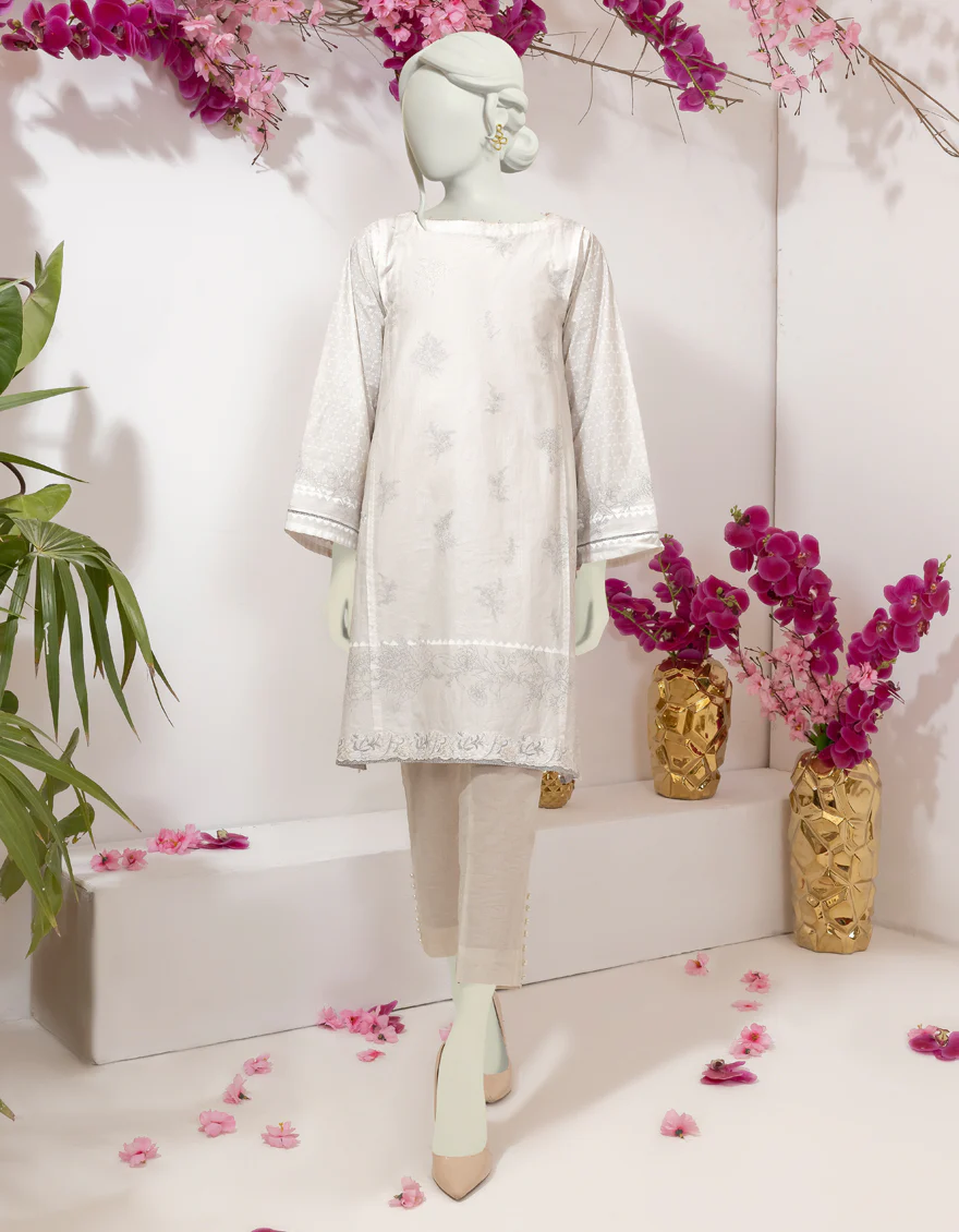 WHITE LAWN KURTI | JJLK-S-JSS-US-22-381 FB/NINI