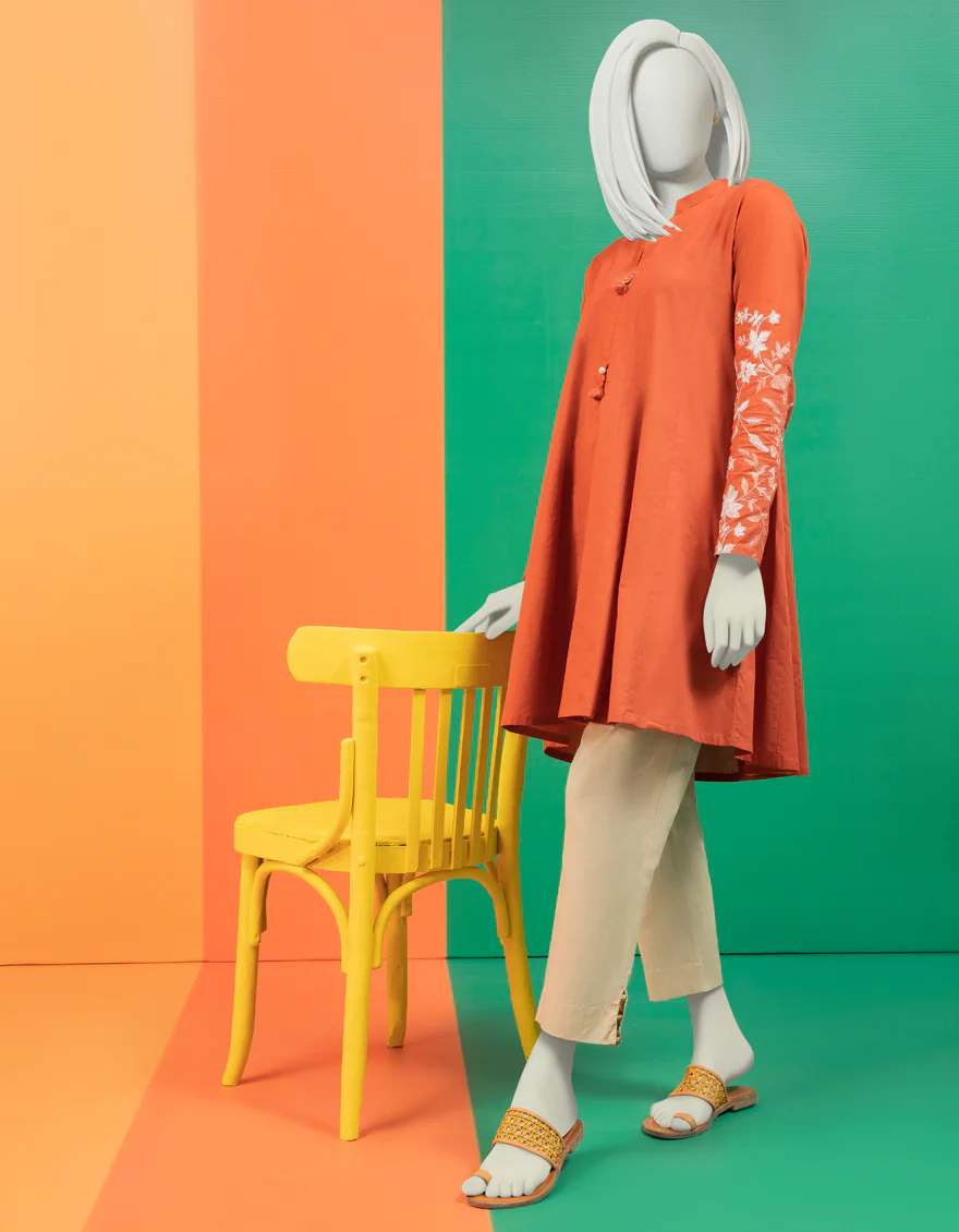 RUST LAWN KURTI | JJLK-S-JSS-US-22-438 FB/GARS HASP