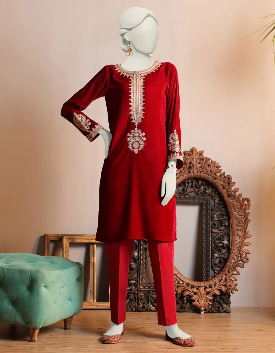 MAROON MARINA KURTI | JJLK-W-JPWK-US-23-1001 FB/JQ-931