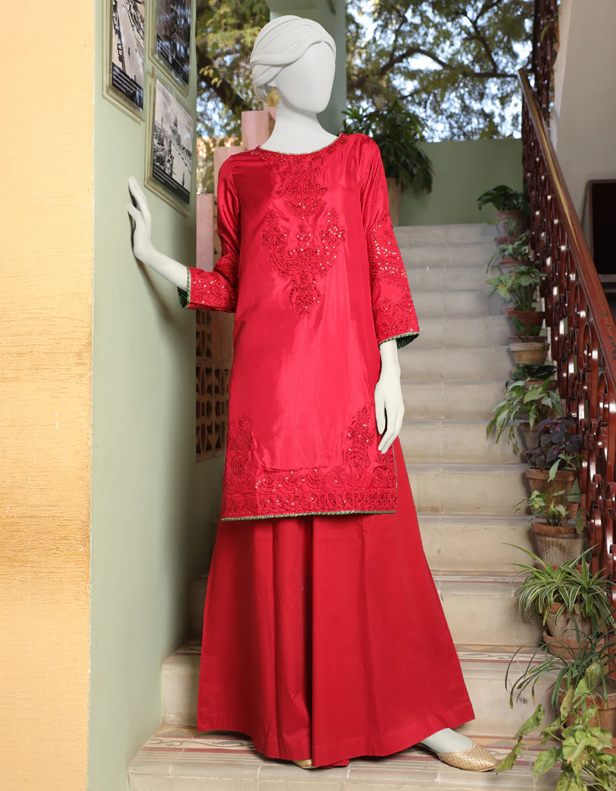 MAROON RAW SILK KURTI | JJLK-W-JWS-US-22-3063 FB/HF-151