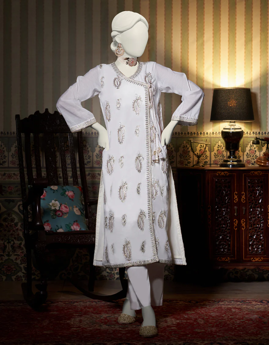 WHITE PAPER COTTON KURTI | JJLK-W-JWS-US-23-3055 FB/MK-86