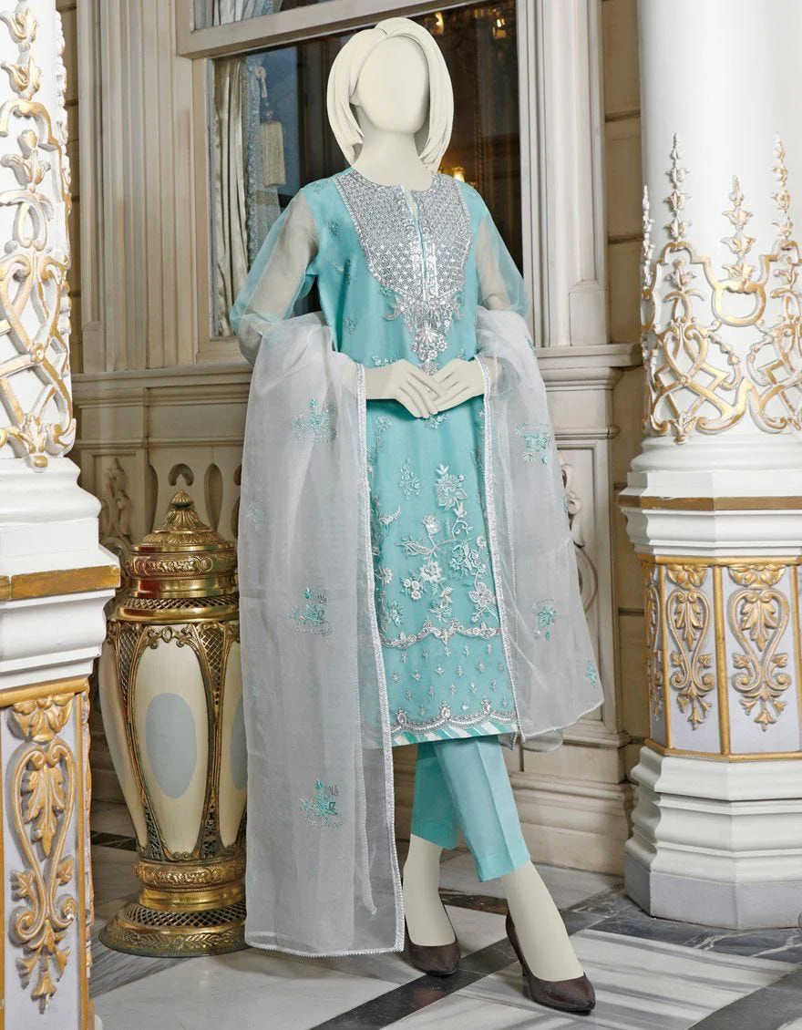 FEROZI ORGANZA 3PC UNSTITCHED | JJLS-S-JFU-US-21-704 FB/MF-663
