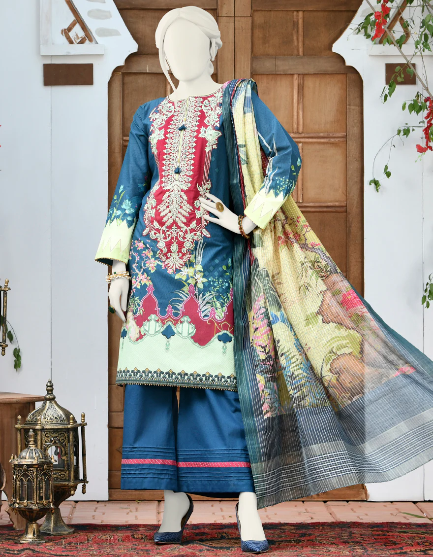 MULTICOLOR CAMBRIC 3PC UNSTITCHED | JJLS-S-JPUS-US-22-318 JQ-768