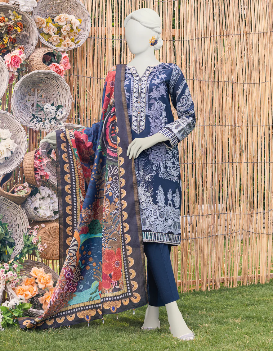 BLUE LAWN 3PC UNSTITCHED | JJLS-S-JPUS-US-23-588 JN-409