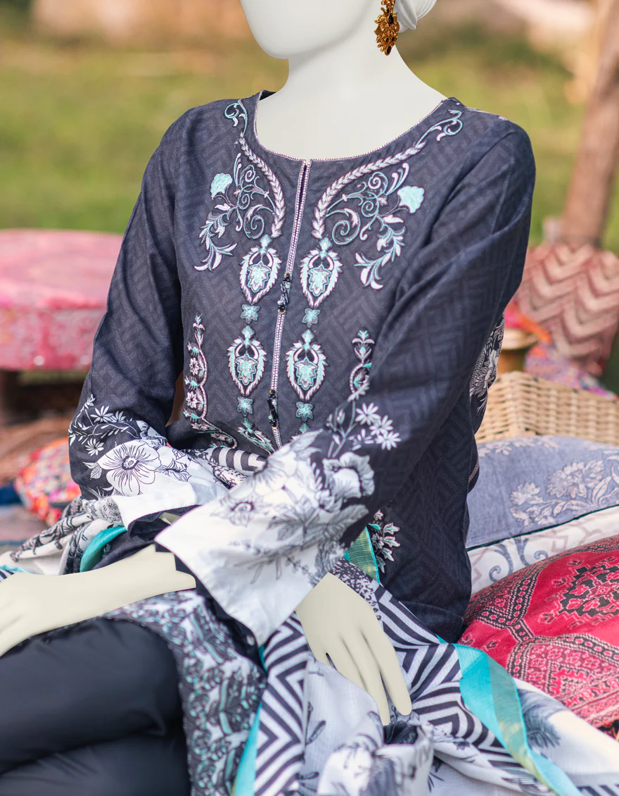 BLACK LAWN 3PC UNSTITCHED | JJLS-S-JPUS-US-23-589 JQ-903 - Image 3