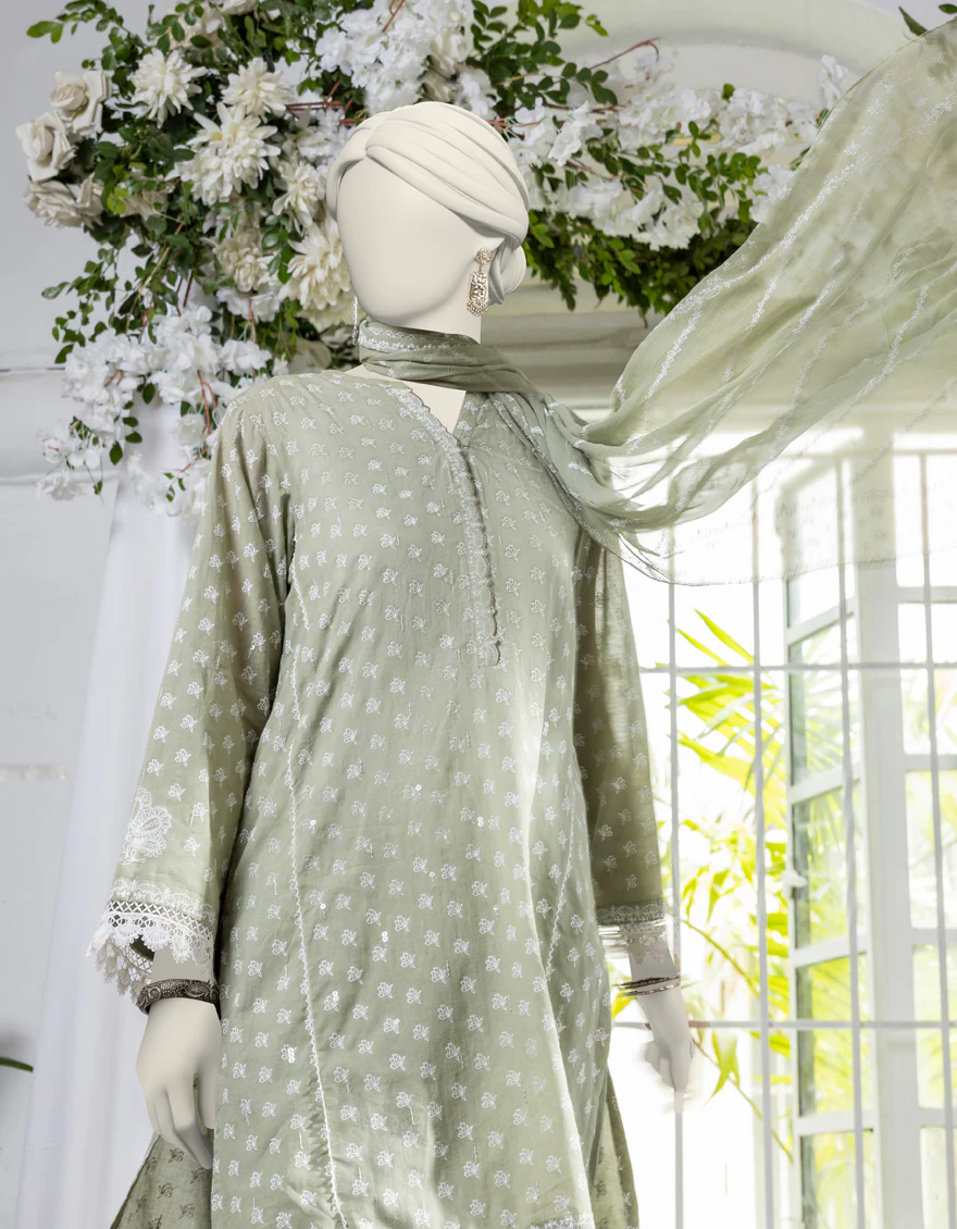 GREEN LIMINAL 3PC UNSTITCHED | JJLS-S-JPW-24-023 FB/PASTE PRINT-03 - Image 3