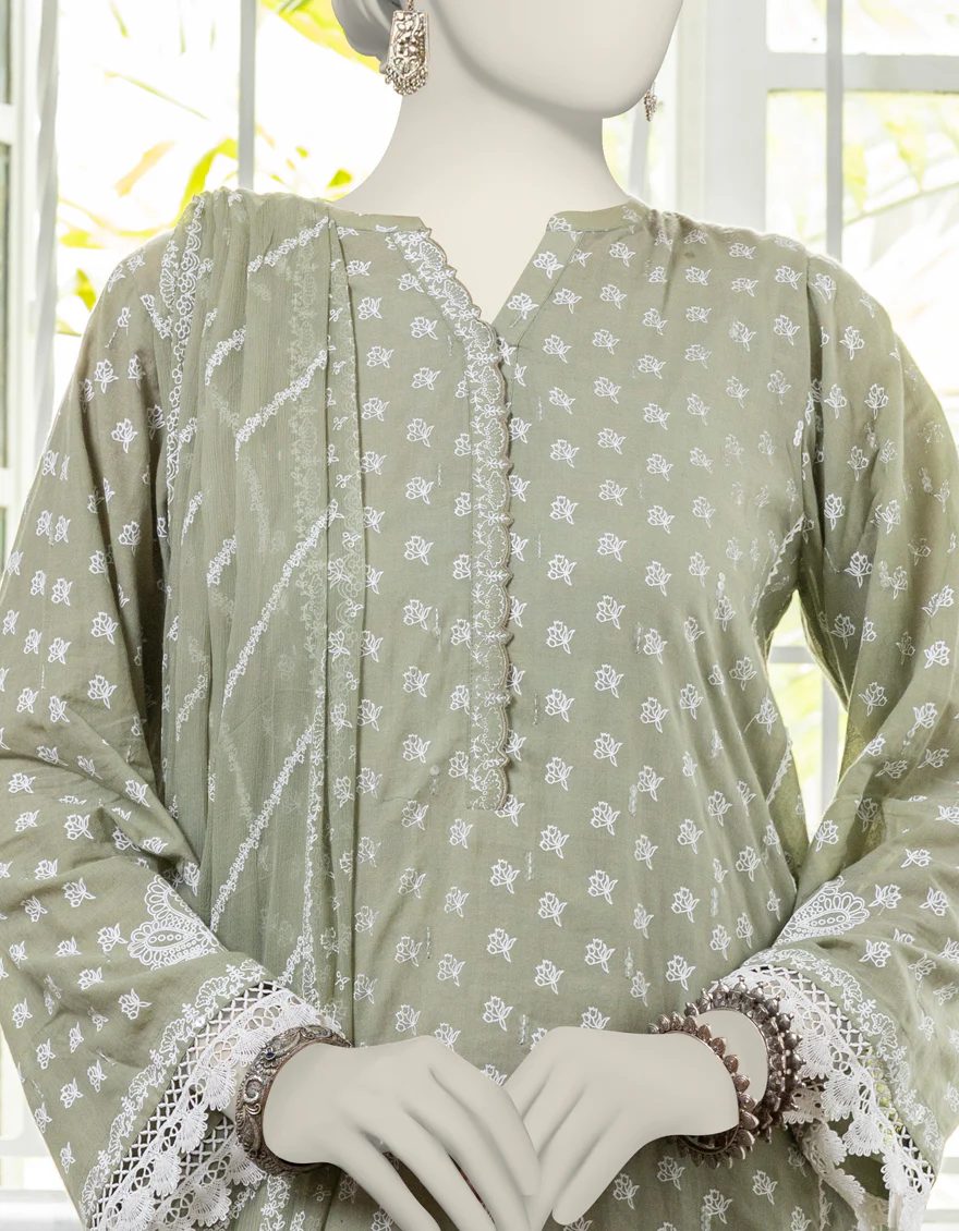 GREEN LIMINAL 3PC UNSTITCHED | JJLS-S-JPW-24-023 FB/PASTE PRINT-03 - Image 4