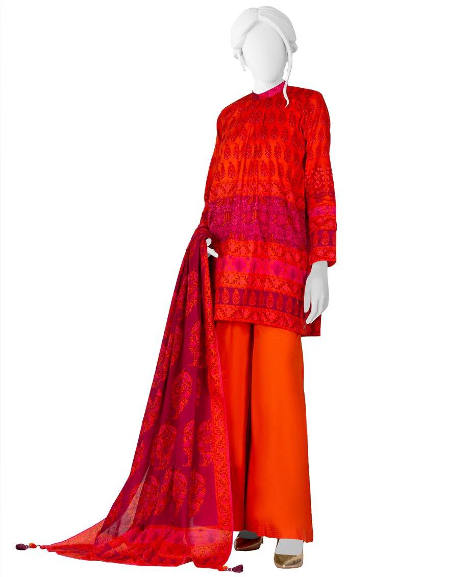 ORANGE LIMINAL 3PC UNSTITCHED | JJLS-S-JPW-US-21-1705 FB/RETRONIC