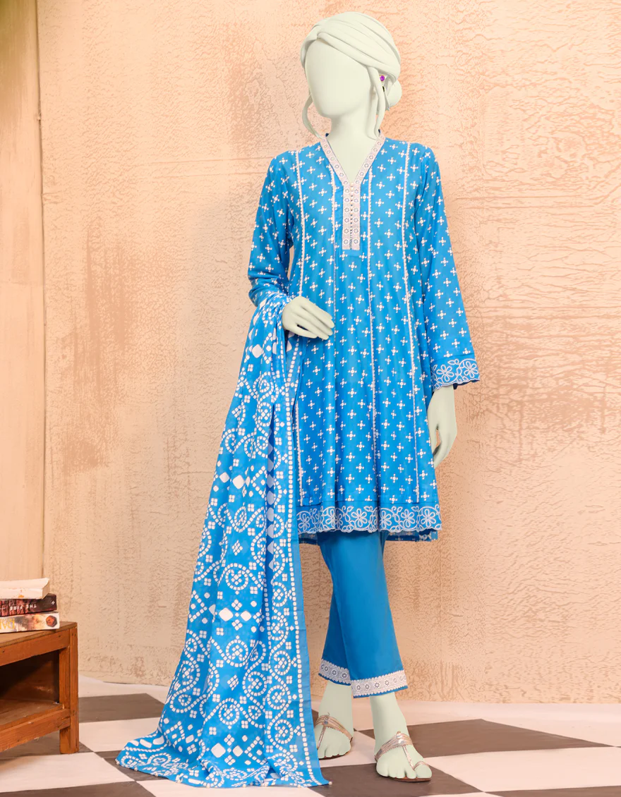 BLUE LAWN 3PC UNSTITCHED | JJLS-S-JPWU-US-22-035 FB/TAMSIN