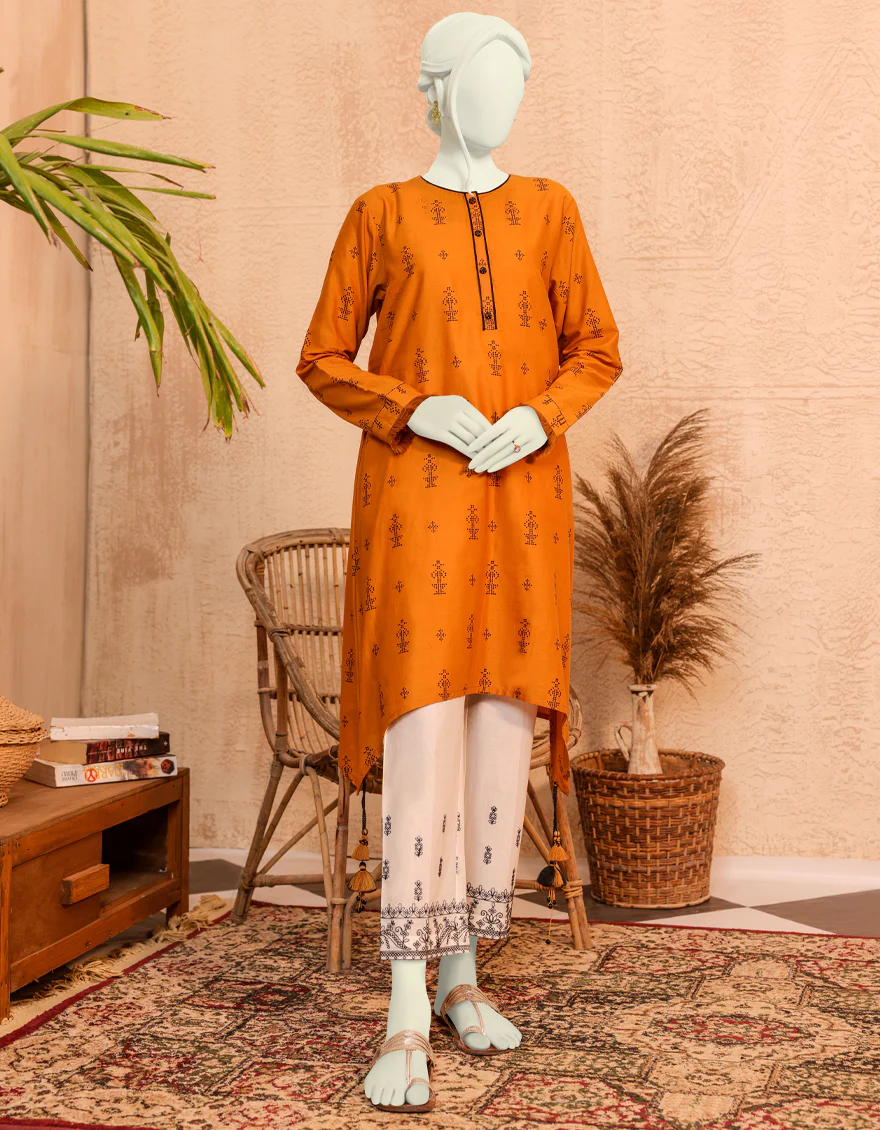 MUSTARD-WHITE LAWN 2PC UNSTITCHED | JJLS-S-JW2-US-22-2016 FB/MARGO
