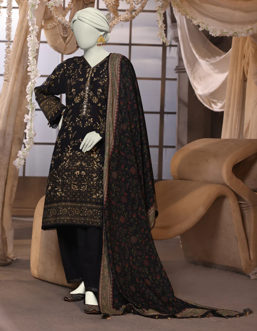 MULTICOLOR CAMBRIC 3PC UNSTITCHED | JJLS-W-JW-24-1713 FB/IKAT-2