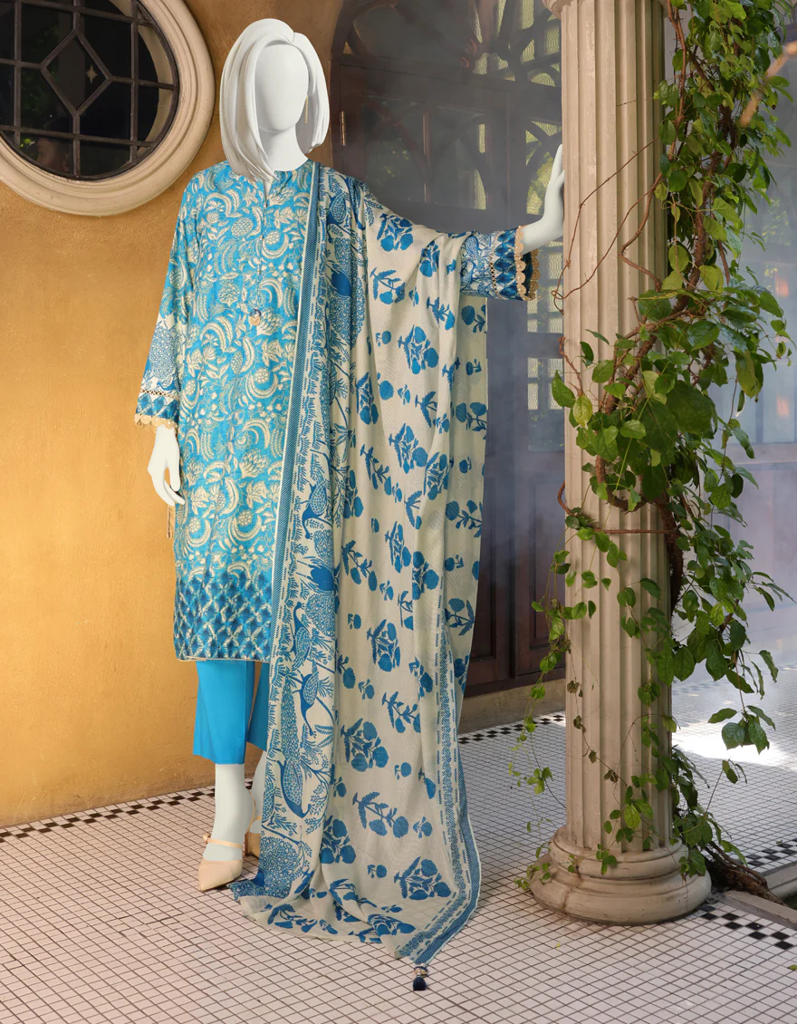 BLUE CAMBRIC 3PC UNSTITCHED | JJLS-W-JW-US-22-1762 FB/MORBAGH