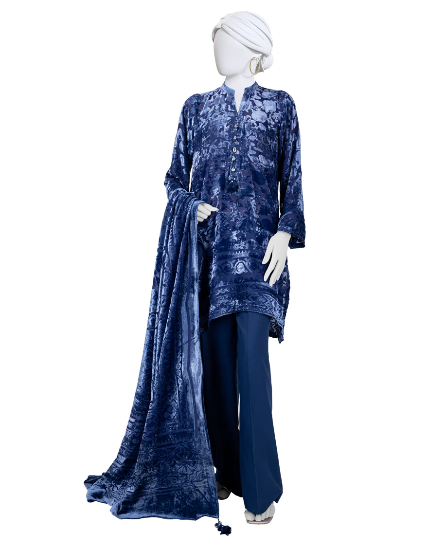 BLUE 3PC UNSTITCHED | JJLS-W-JWU-24-1763 FB/EASTERN OPULANCE-4