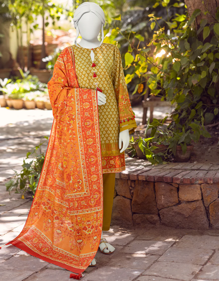 MEHNDI KHADDAR 3PC UNSTITCHED | JJLS-W-JWU-US-22-1802/B FB/LARK 2