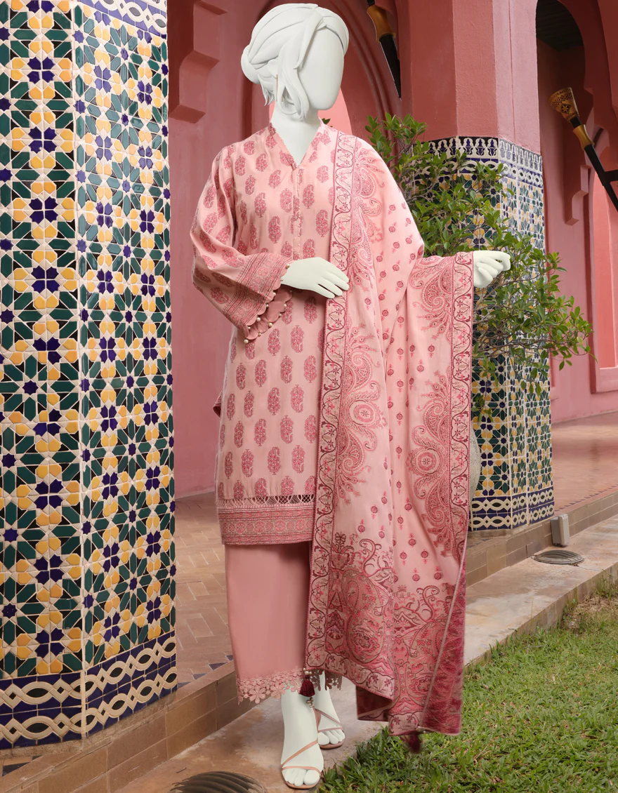 LIGHT PINK JACQUARD 3PC UNSTITCHED | JJLS-W-JWU-US-22-1806 FB/DHAANI
