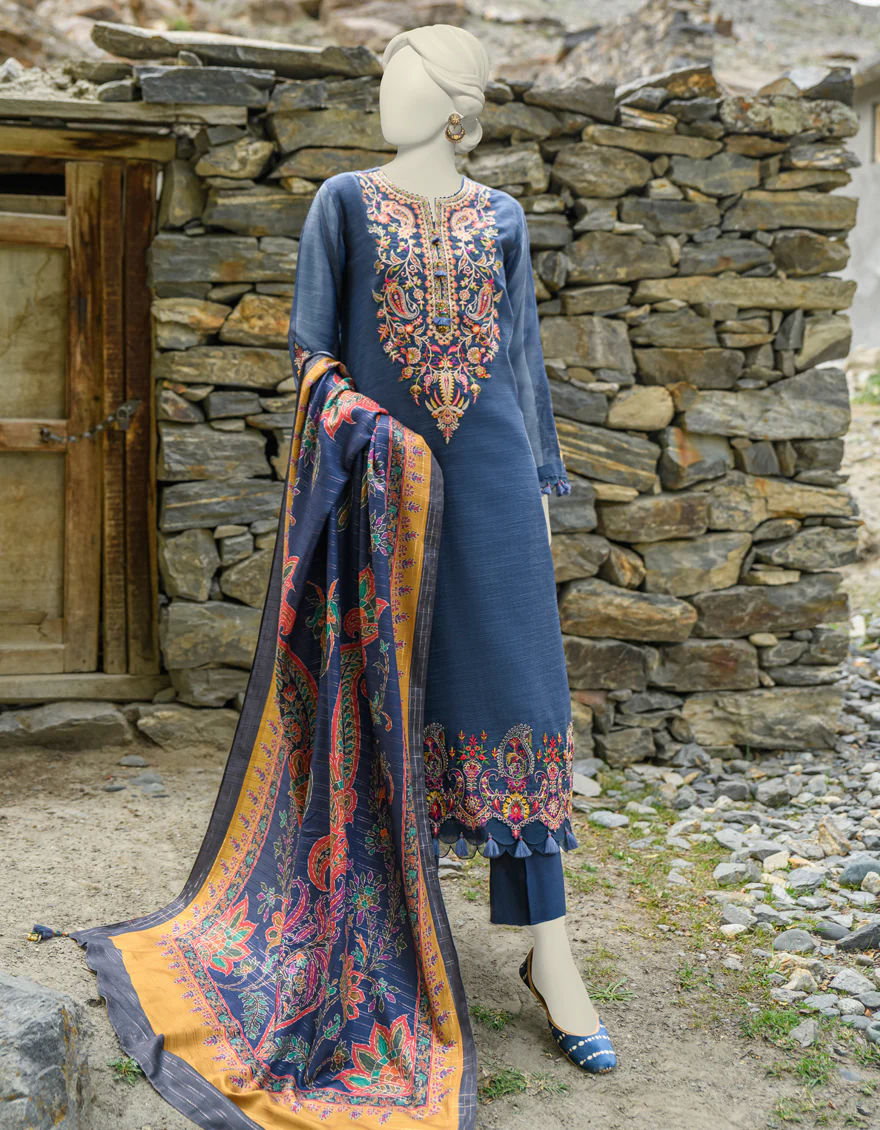 BLUE CAMBRIC 3PC UNSTITCHED | JJLS-W-JWU-US-23-1865 FB/LUXE-4