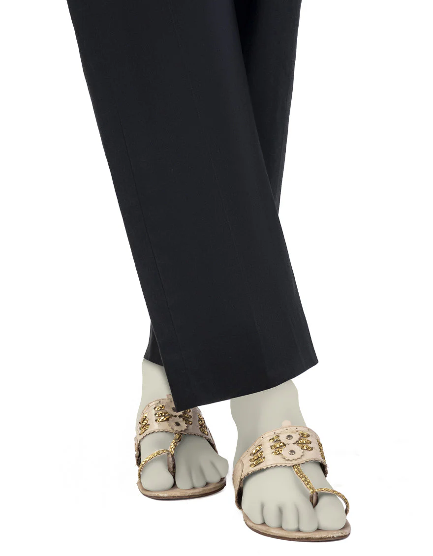 BLACK RAW SILK TROUSERS | JJLT-S-25-8041 FB/DT