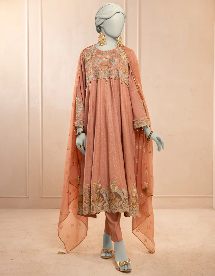 PINK SILK 3PC STITCHED | JJPW-S-JPS-25-3931 F