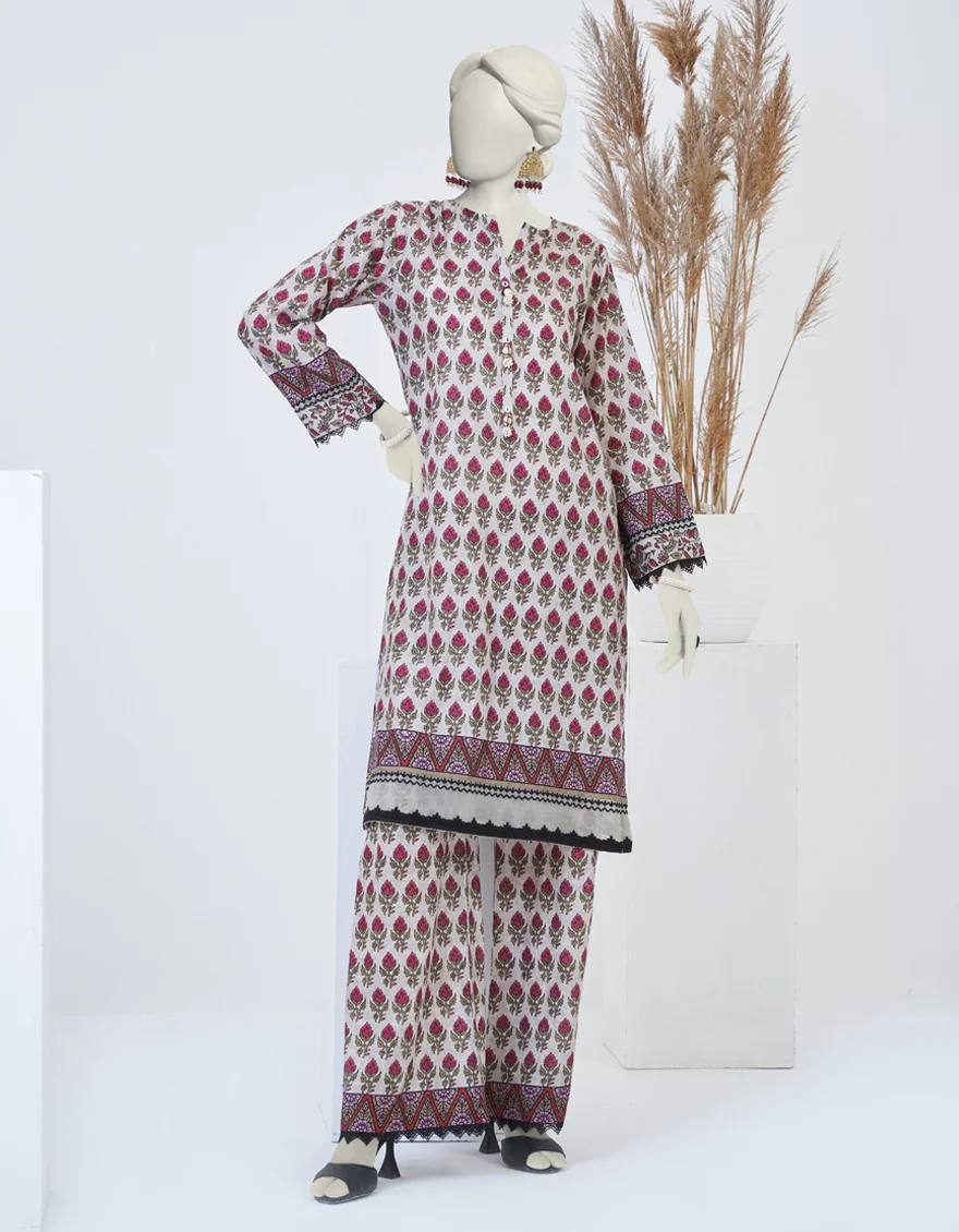 BEIGE PRINTED 2PC STITCHED | JJPW-S-JPW2-US-23-060 FB/JT-954
