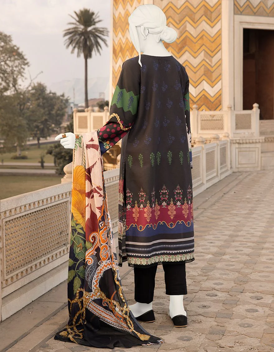 BLACK CAMBRIC 3PC STITCHED | JJPW-S-JPWS-US-22-327 FB/FLAMBOYANT - Image 2
