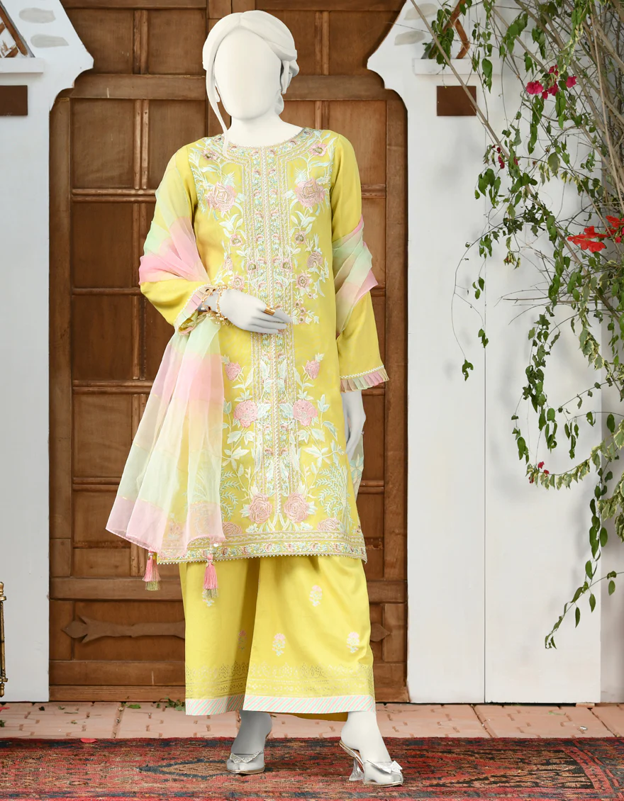 LEMON KHADDI 3PC STITCHED | JJPW-S-JPWS-US-22-341 FB/AM-2251