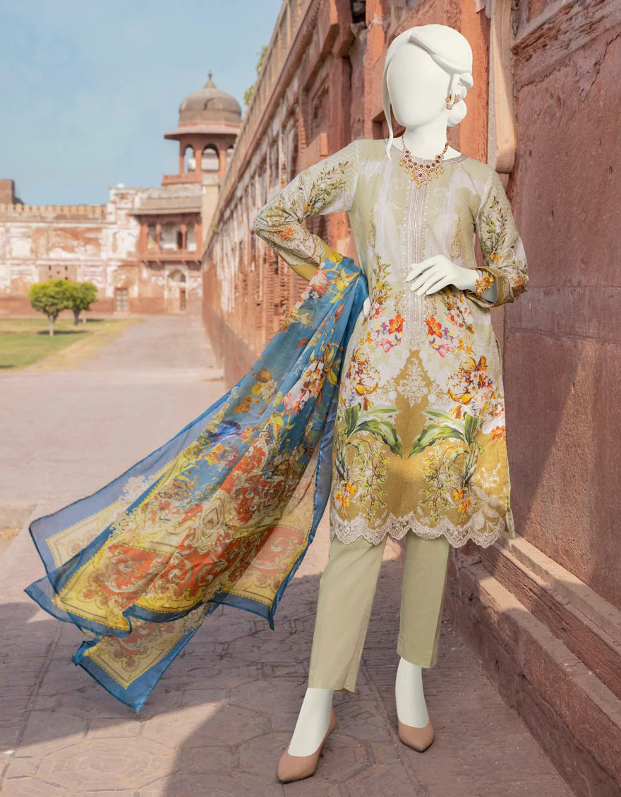 GREEN CAMBRIC 3PC STITCHED | JJPW-S-JPWS-US-22-367 FB/OLIVEN