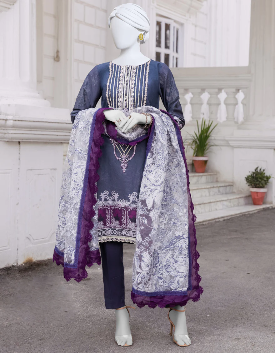 LIGHT PURPLE CAMBRIC 3PC STITCHED | JJPW-S-JPWS-US-23-530 FB/TIMELESS